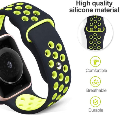 Smart Watch Silicon Band 38 MM / 42 MM-Black &amp;amp; Yellow-38mm