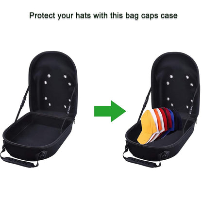 1pc High Capacity Baseball Cap Travel Case with Carry Handle and Shoulder Strap
