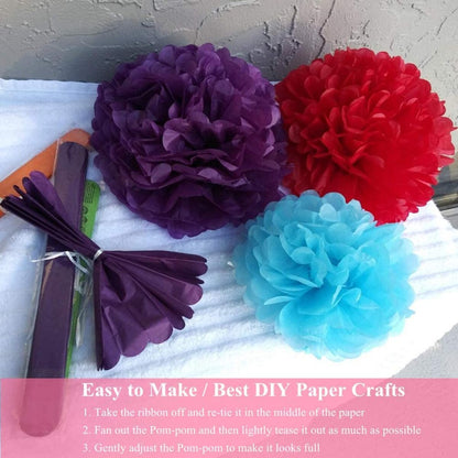 Rainbow Hanging Tissue Paper Pom Poms