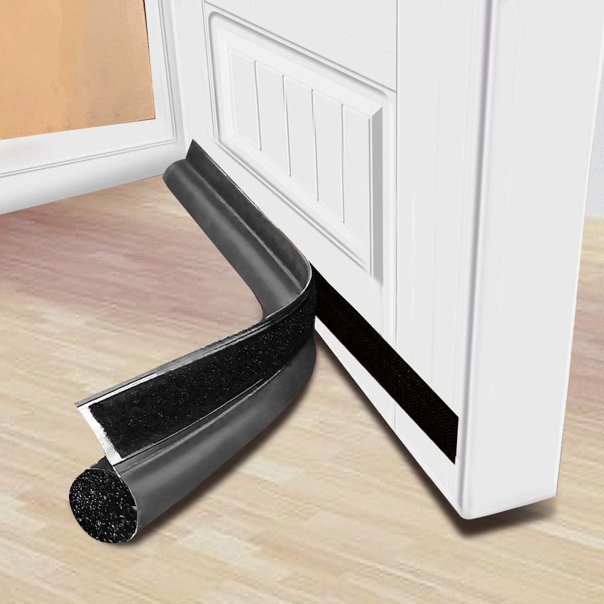 Door Draft Stopper 30 inches Grey Under Noise Blocker Exterior