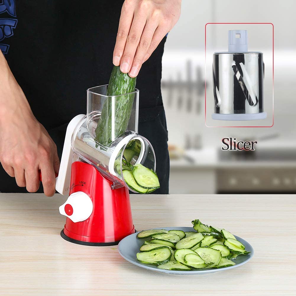 3-in-1 Vegetable Shredder-Red