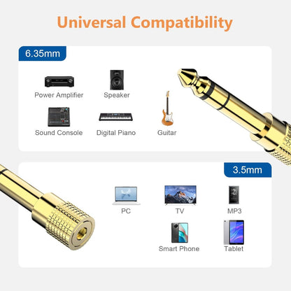 6.35mm 1/4" Male to 3.5mm 1/8" Female Adapter