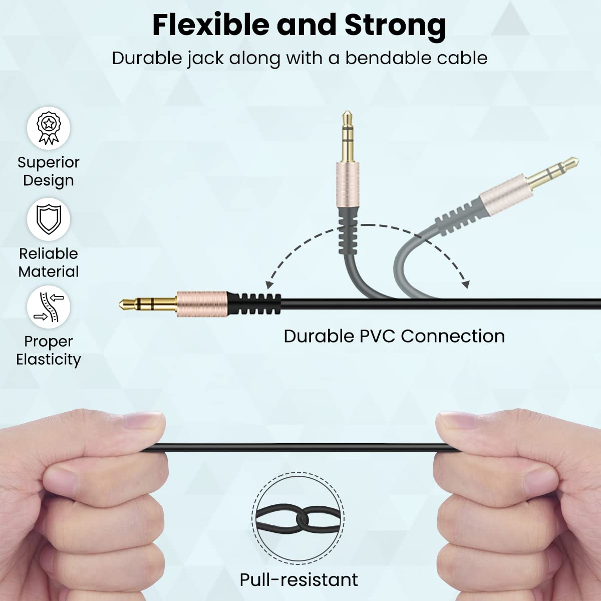 3.5mm AUX Cable Car Audio Stereo Headphone Jack Cord