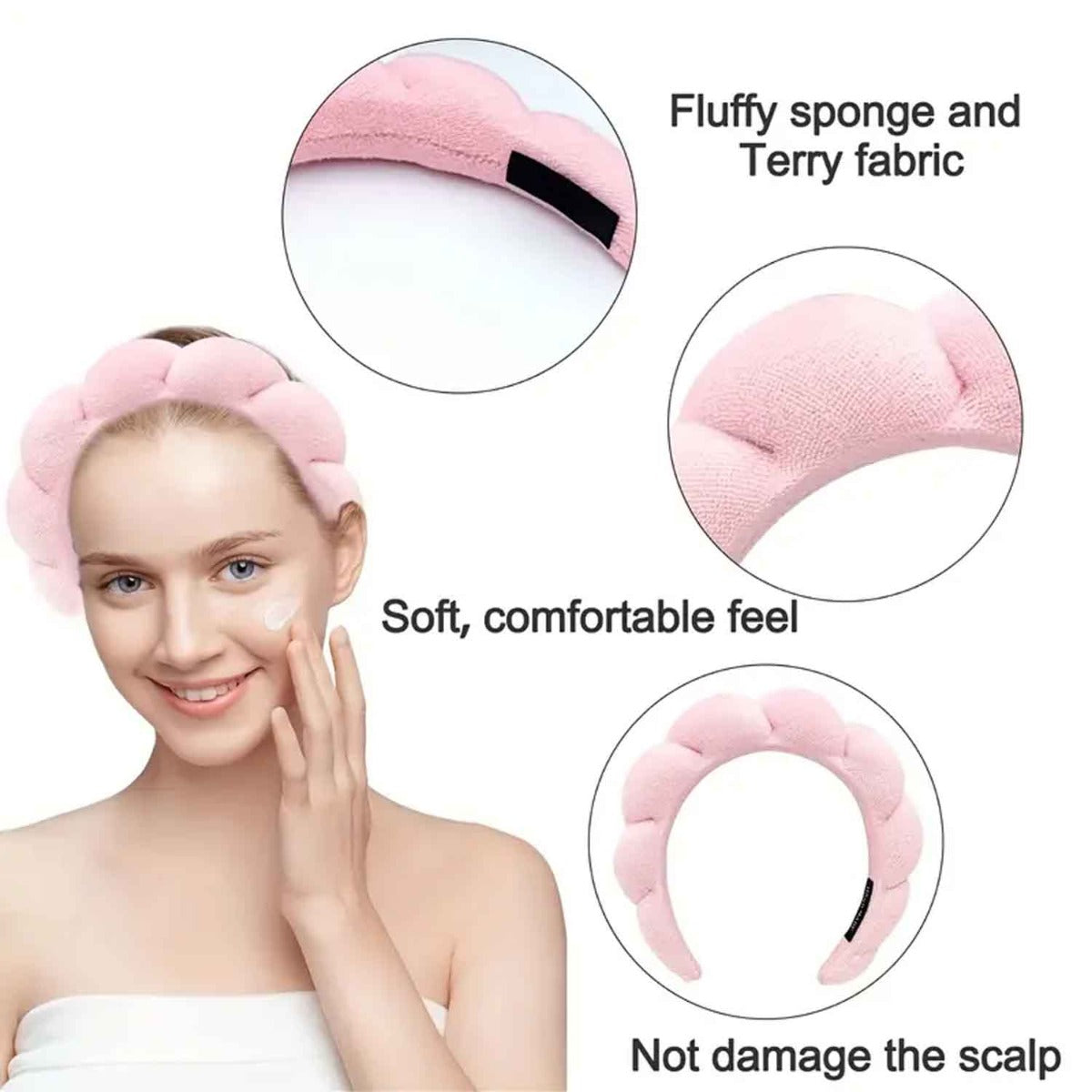 Terry Cloth Facial Spa Headband for Skincare