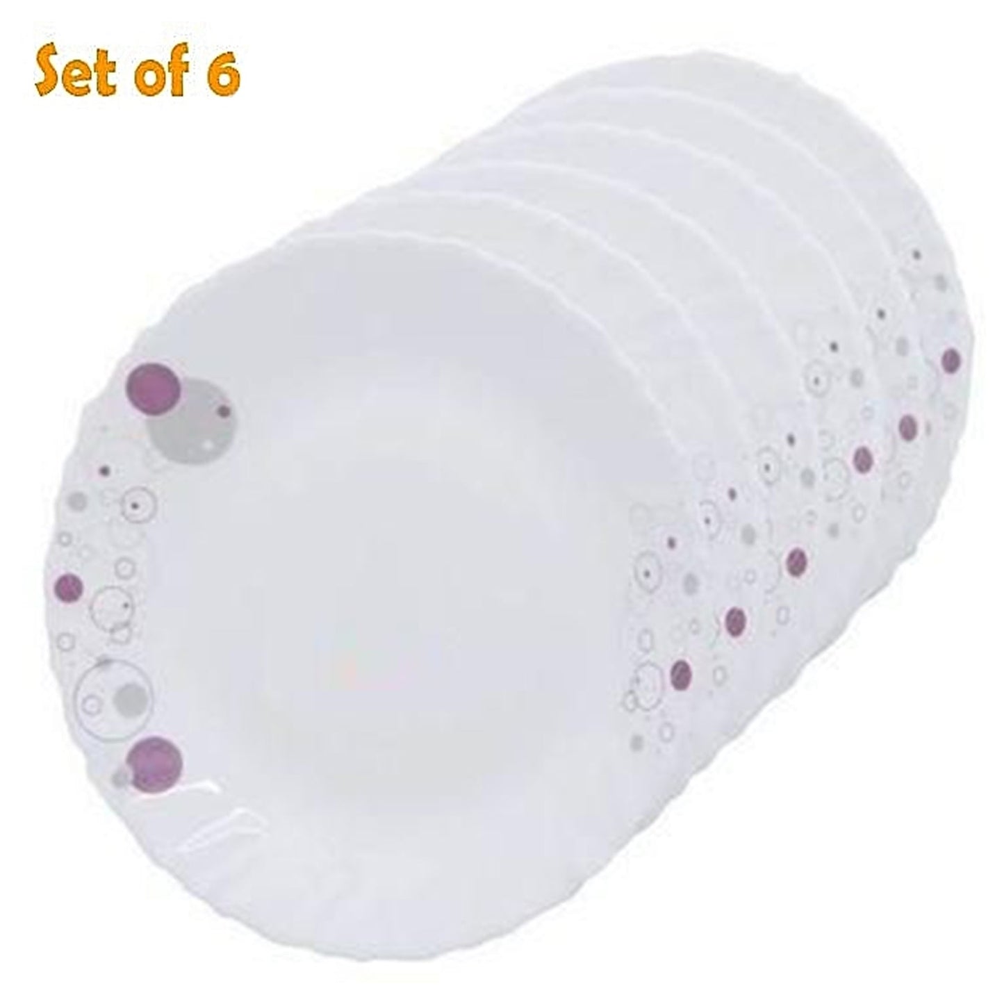 La Opal Glass Diva, Classique Collection, Opal Glass Full Plate Set 11" 6 pcs-Purple Haze