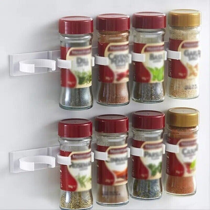Adhesive Spice Jar Clip Strips, Wall Mounted 4 Pack