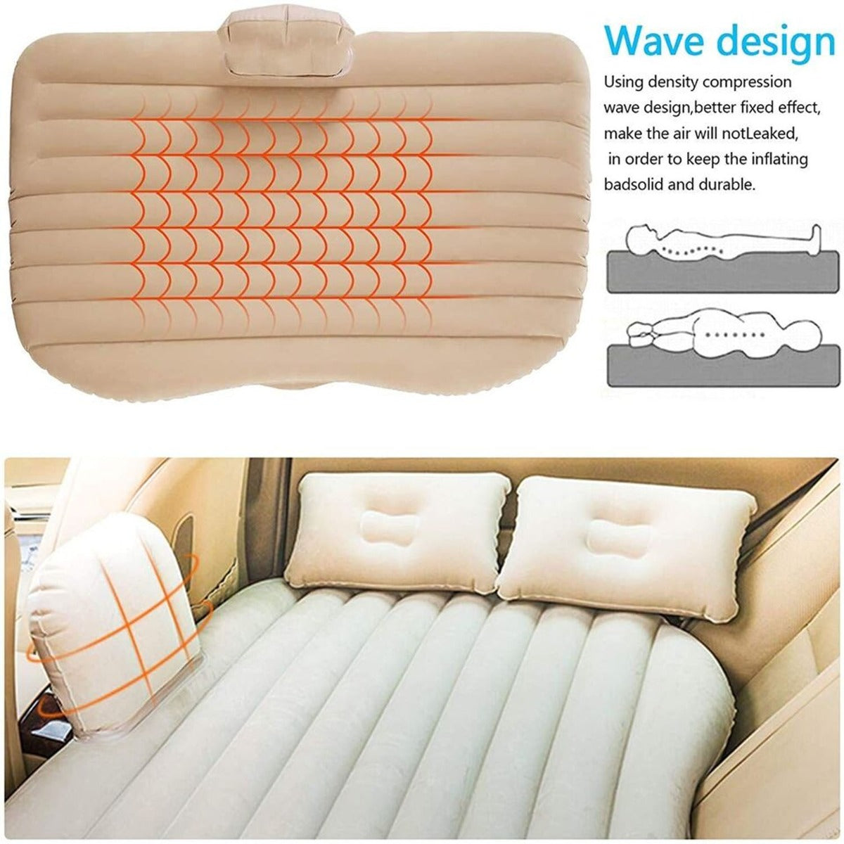 Car Inflatable Mattress - Beige