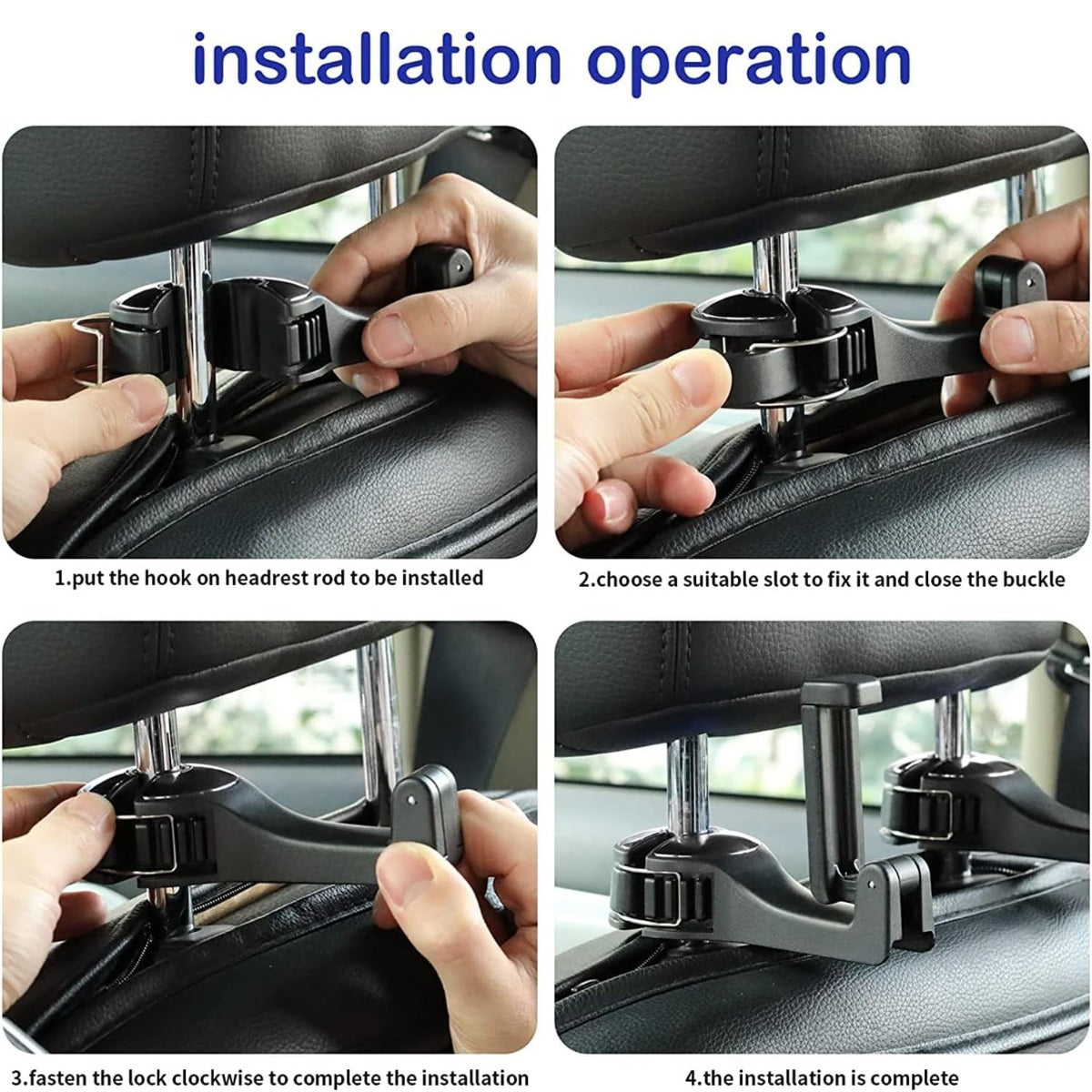 Universal Car Headrest Hook with Mobile Phone Holder