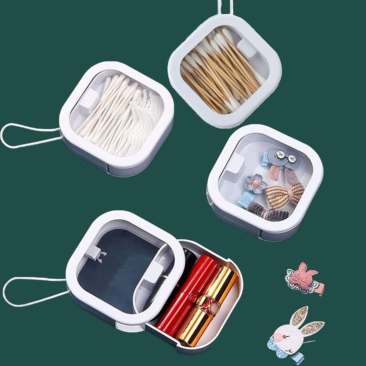Portable Travel Qtip Holder Any Smell Item Store Box