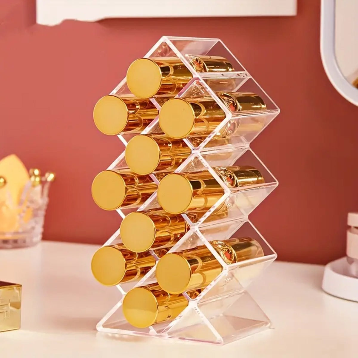 Stackable Fish Shape Lipstick Tower Makeup Organizer