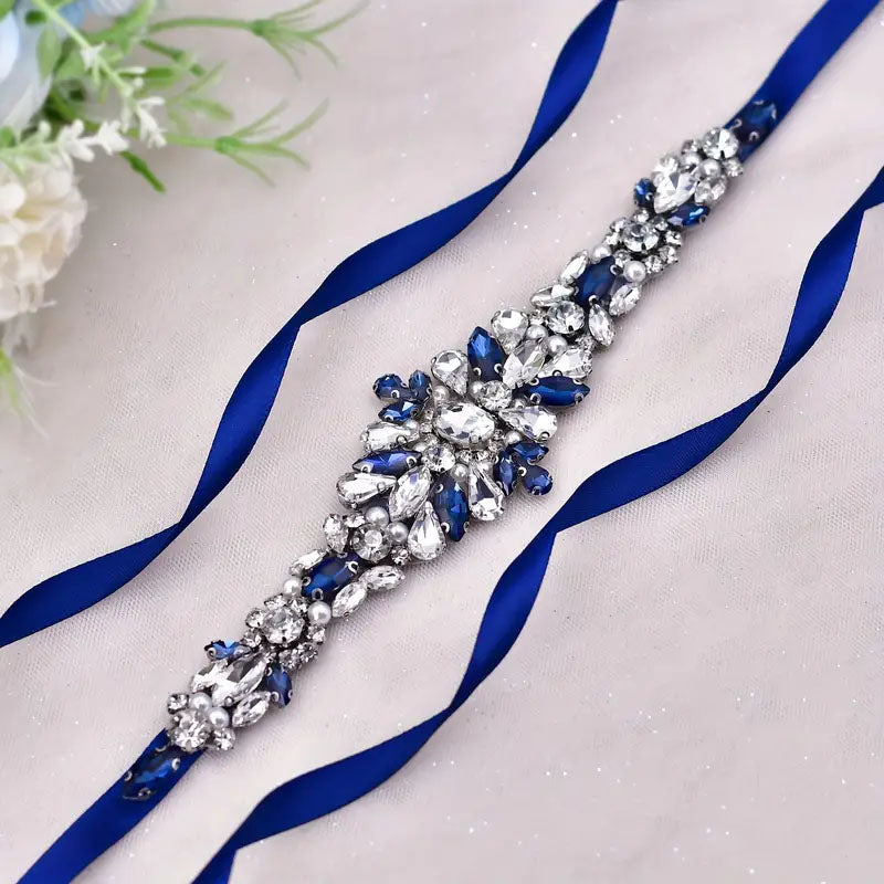 Elegant Bridal Dress Rhinestone Waist Band