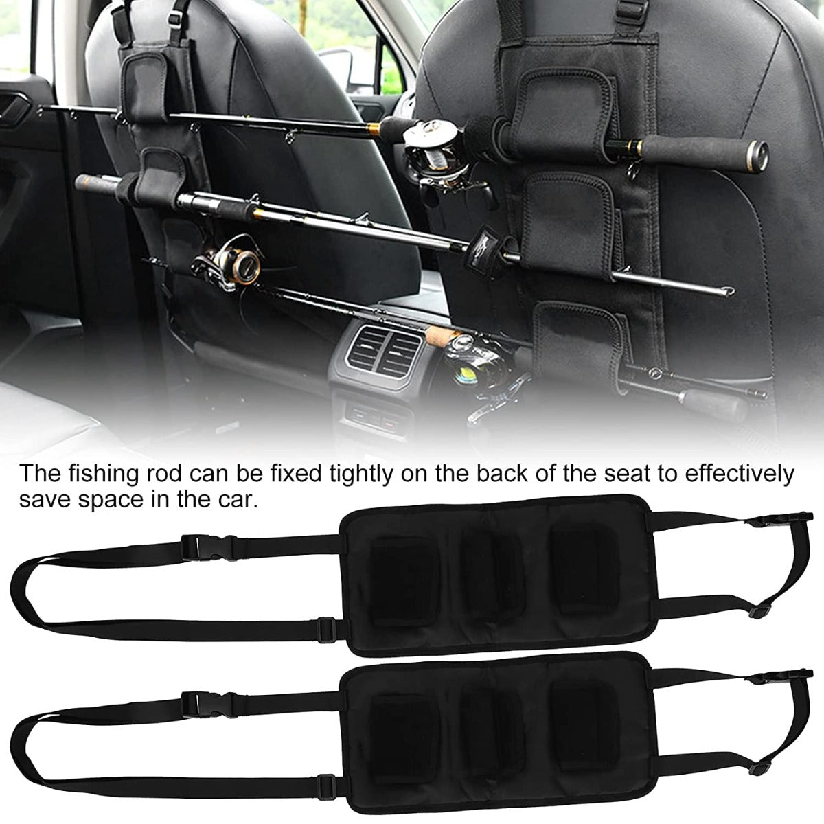 2 pcs / OPP Car Fishing Rod Holder & Straps - Perfect for Travel & Storage!