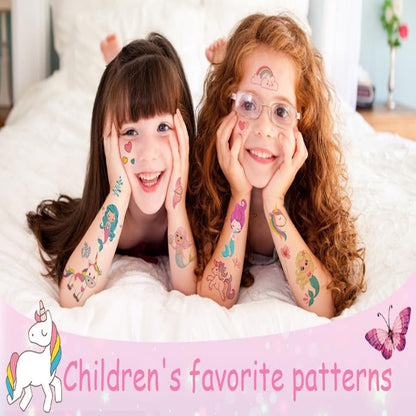 8 Sheets Glitter Mermaid & Unicorn Temporary Tattoo Stickers