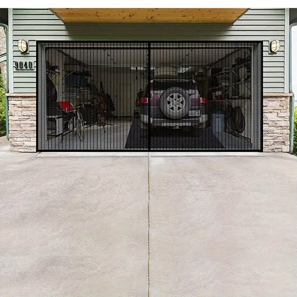 Double Garage Screen velcro Garage Door Net