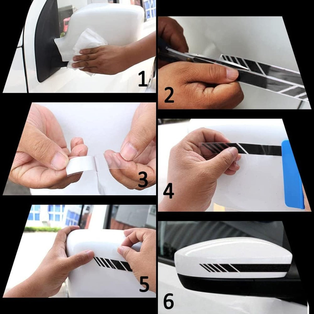 2pcs Car Rear View Mirror Stickers Decor