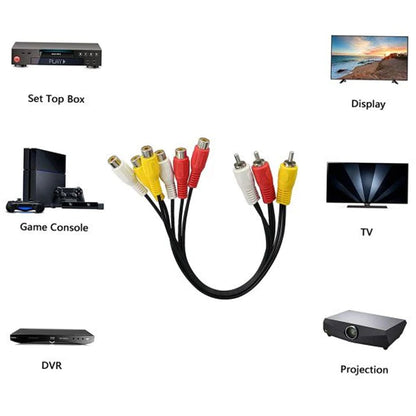 3 RCA Male to 6 RCA Female cable