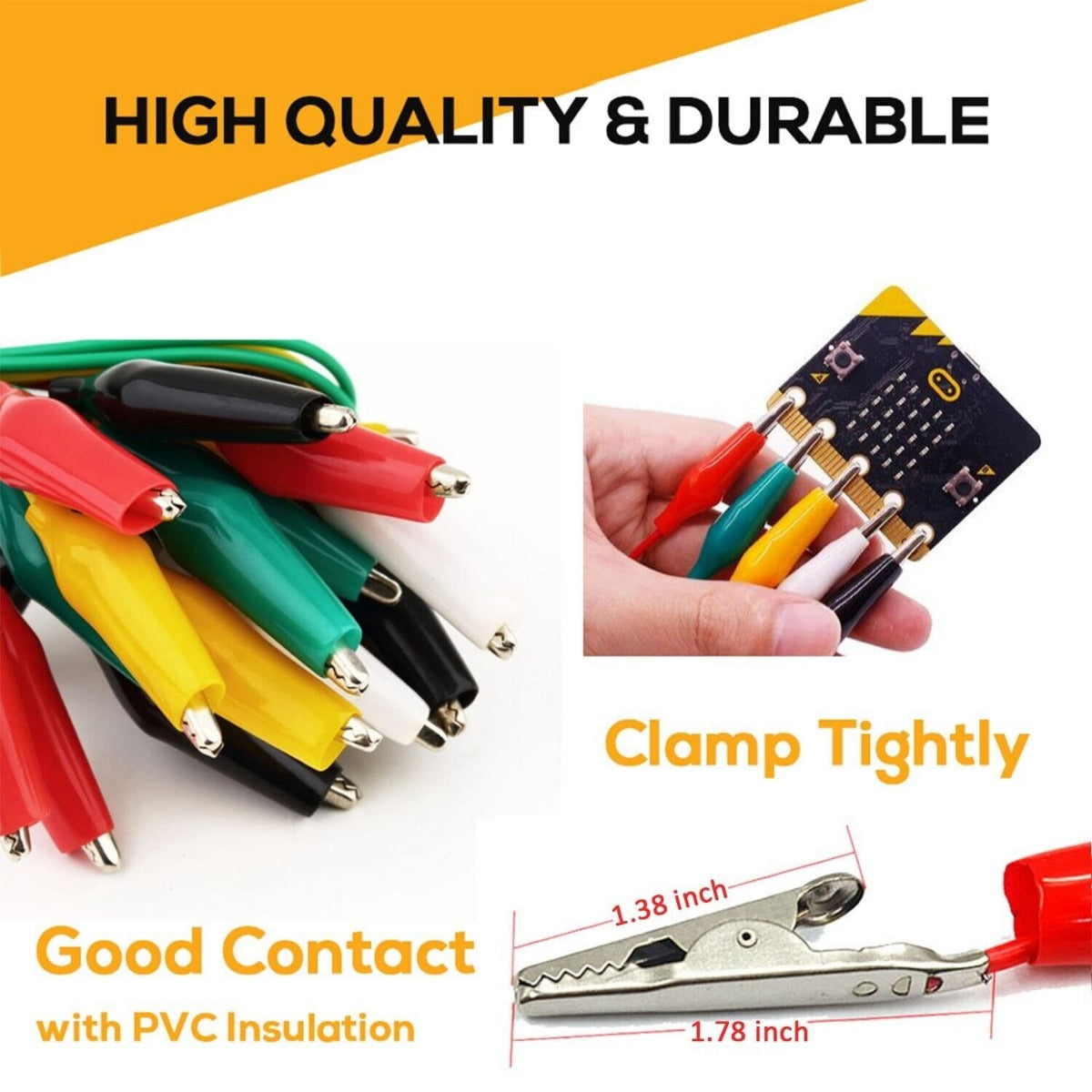 10pcs Alligator Clips Electrical DIY Test Leads