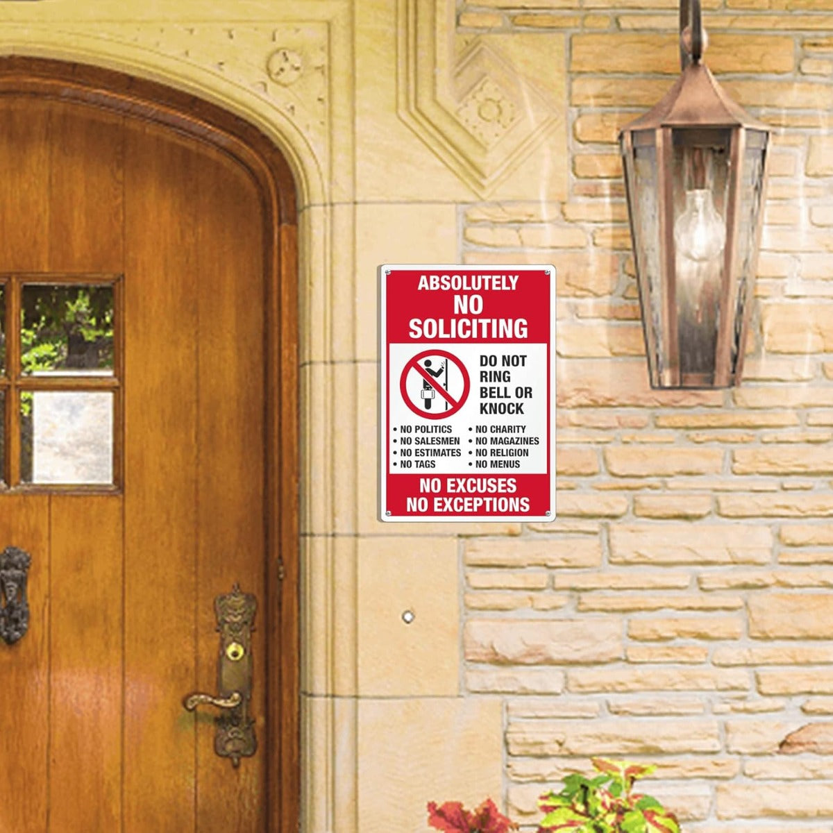 Smart Sign Absolutely No Soliciting Stickers