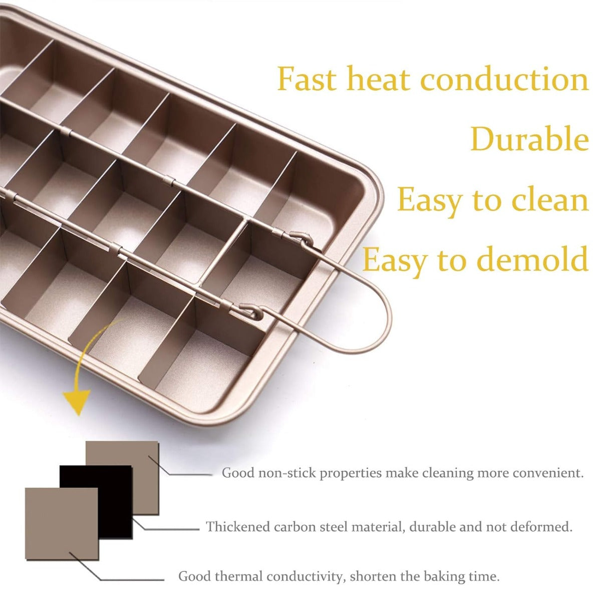 Non Stick Brownie Pans with Dividers Baking Pan