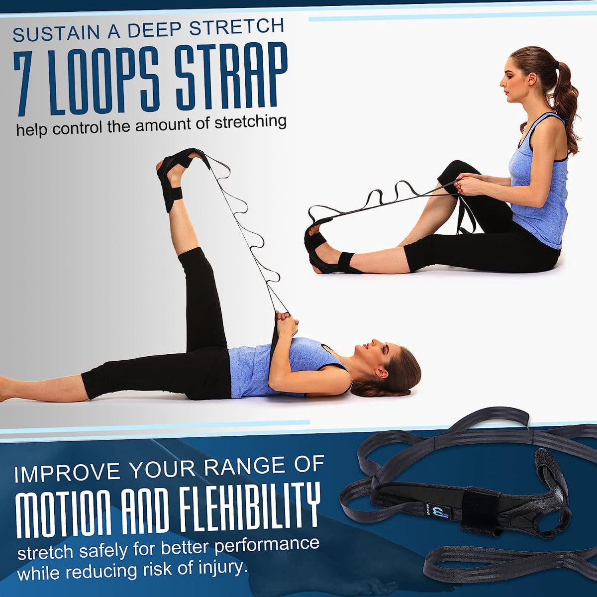 Foot and Calf Stretching Strap with Foot Cradle