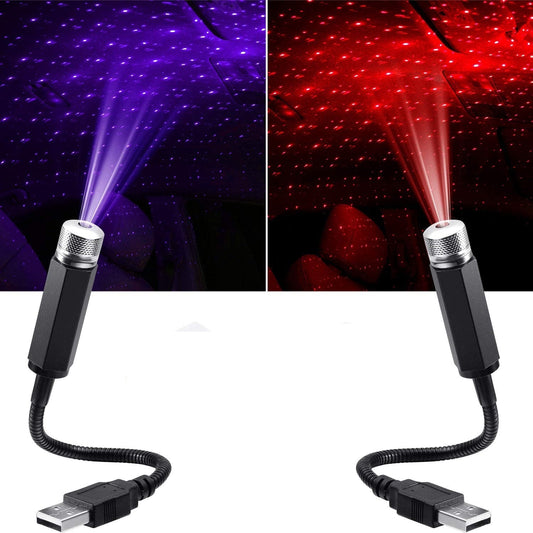 USB Car Interior Star Sky Lamp-Red