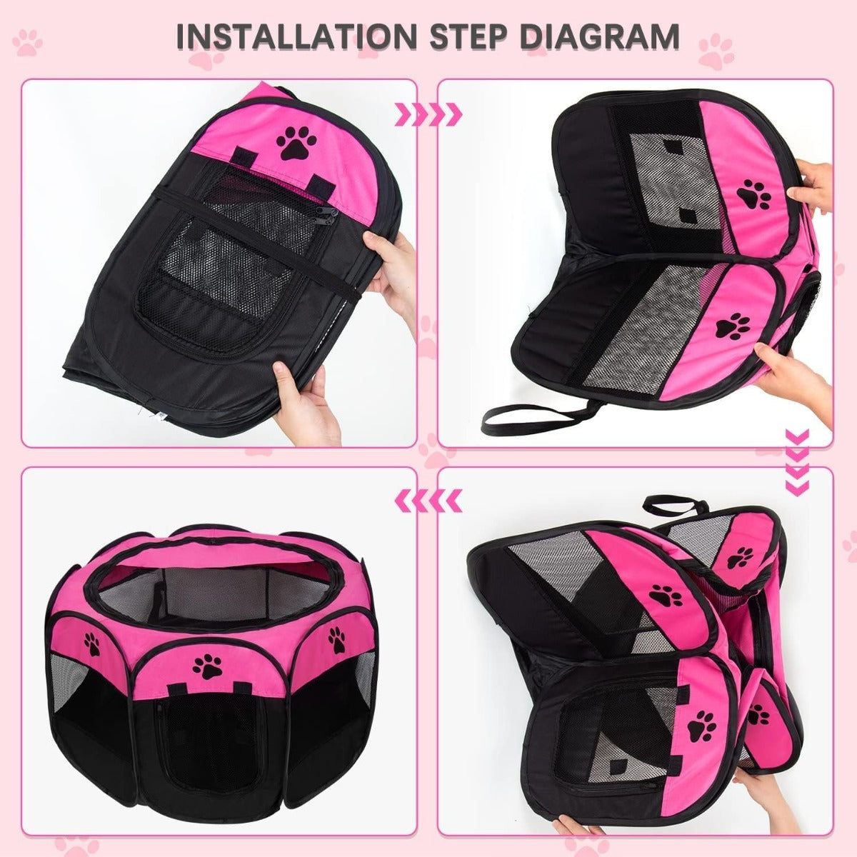 Pet Play Tent Kennel Pink - (Small)