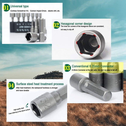 14 PCS Power Nut Driver Bit Set