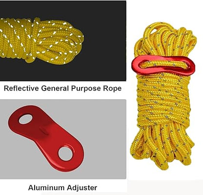 6pcs Reflective Camping Rope With Adjustment Rope