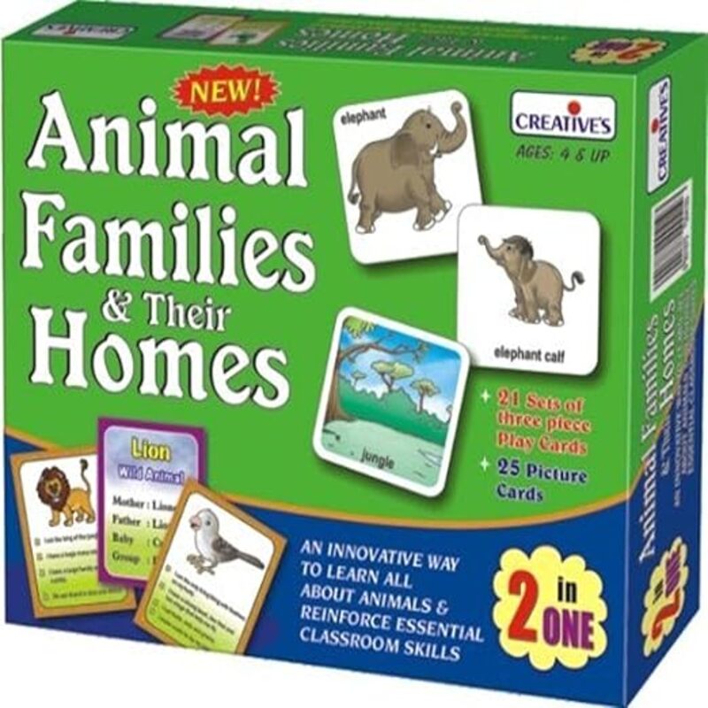 Animal Family and their Home Card 2 in 1