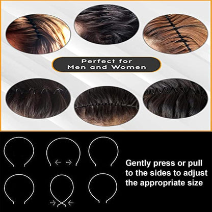 6 pieces Non-Slip Metal Headbands