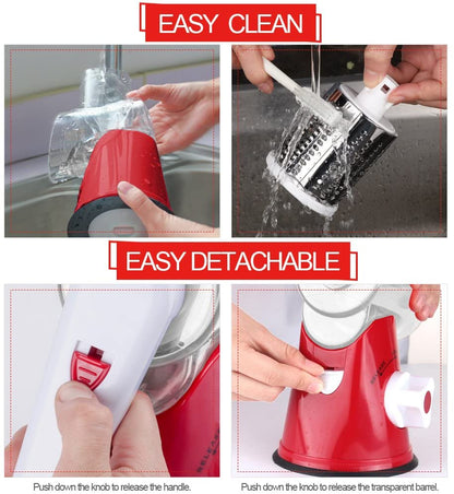 3-in-1 Vegetable Shredder-Red
