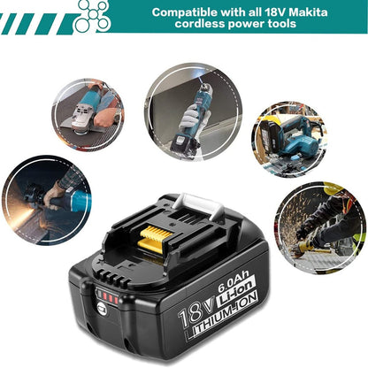 18V 6.0Ah Replacement Battery for Cordless Power Tools