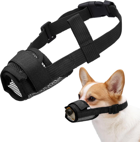 Dog Mask Mouth Muzzle -Black-XXL