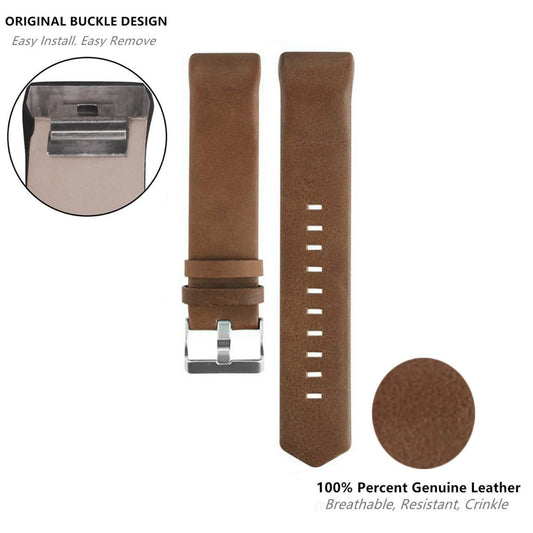 Leather band For Fitness Tracker -Dark Brown