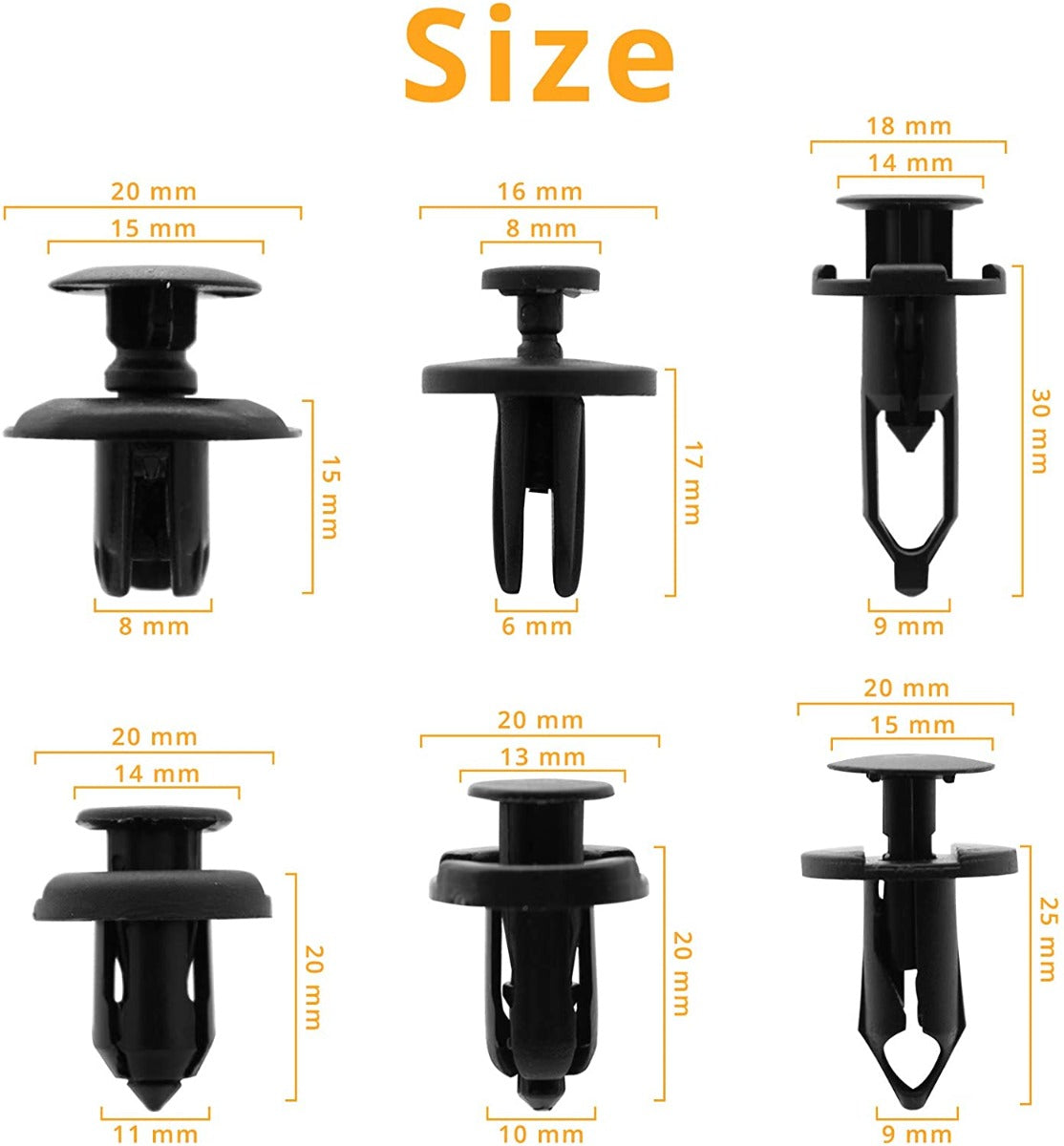 102pcs Bumper Push Fasteners Rivet Clips Expansion Screws