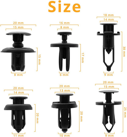 102pcs Bumper Push Fasteners Rivet Clips Expansion Screws