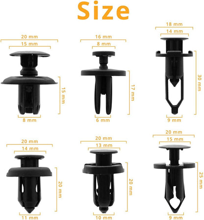 102pcs Bumper Push Fasteners Rivet Clips Expansion Screws