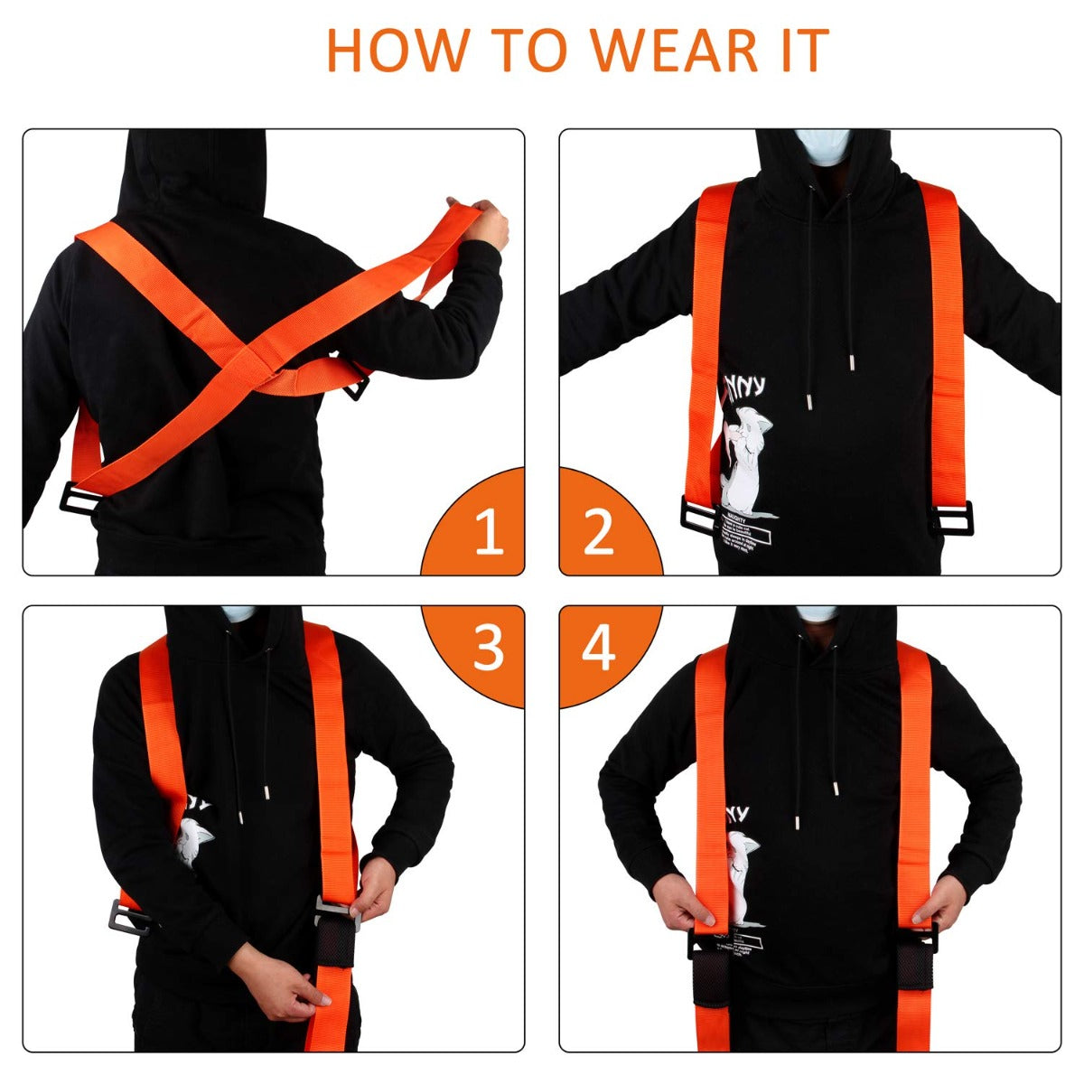 2-Person Shoulder Moving and Lifting Straps for Furniture