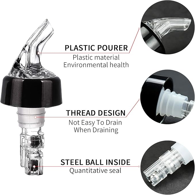 6pcs Wine Pourers with Flip Top