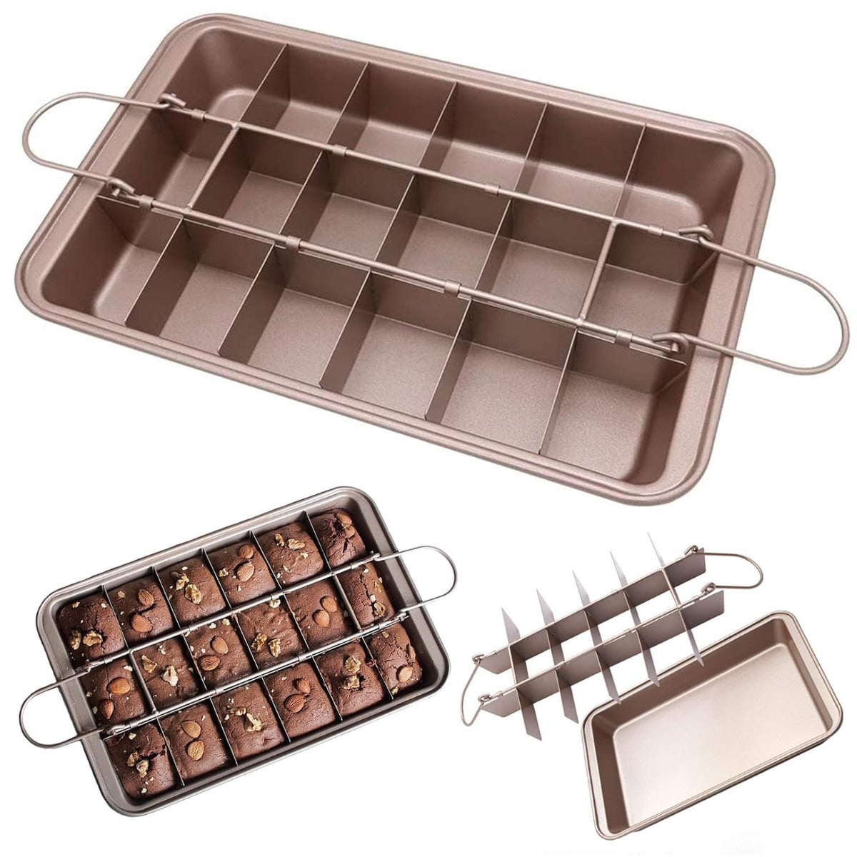 Non Stick Brownie Pans with Dividers Baking Pan