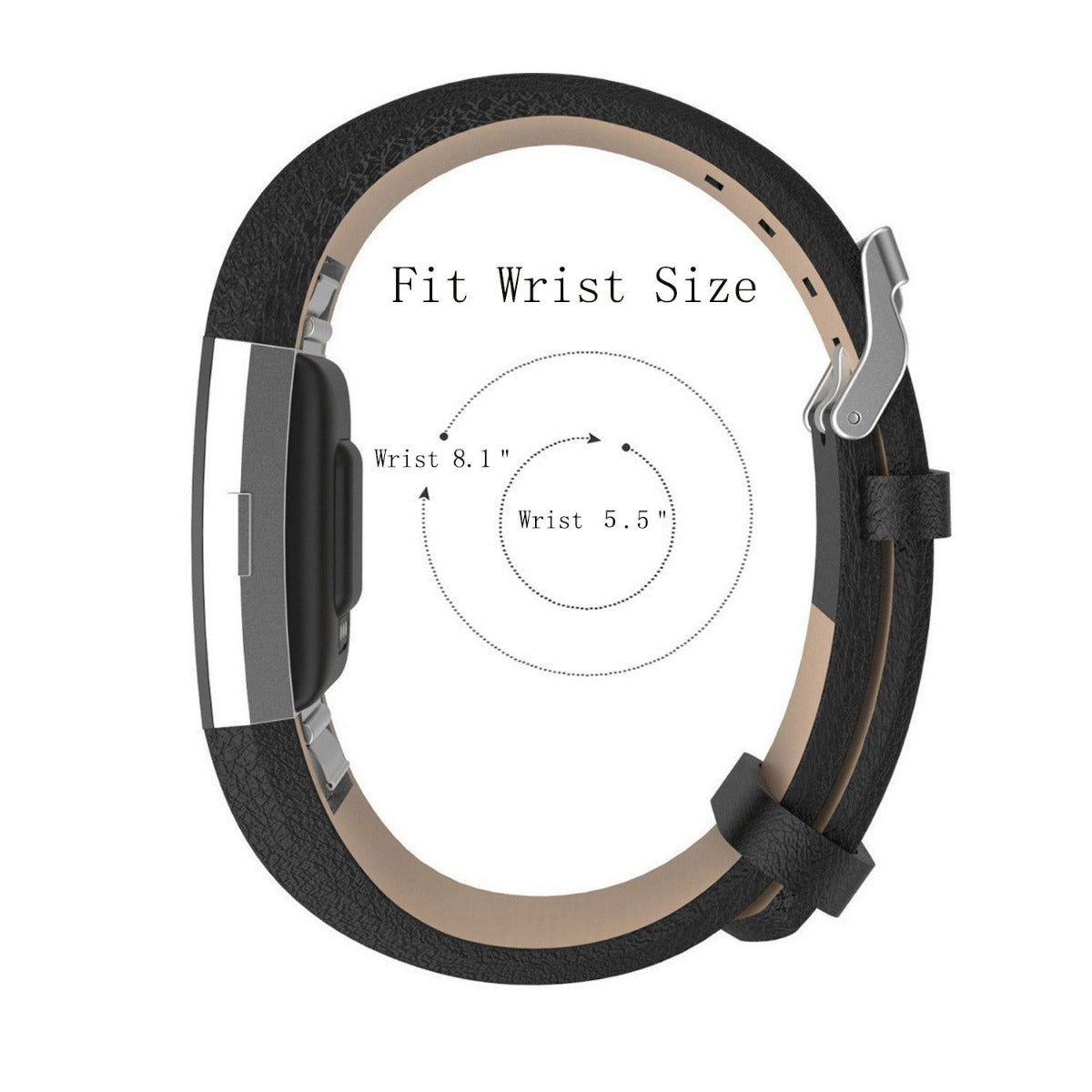 Leather band For Fitness Tracker -Dark Brown