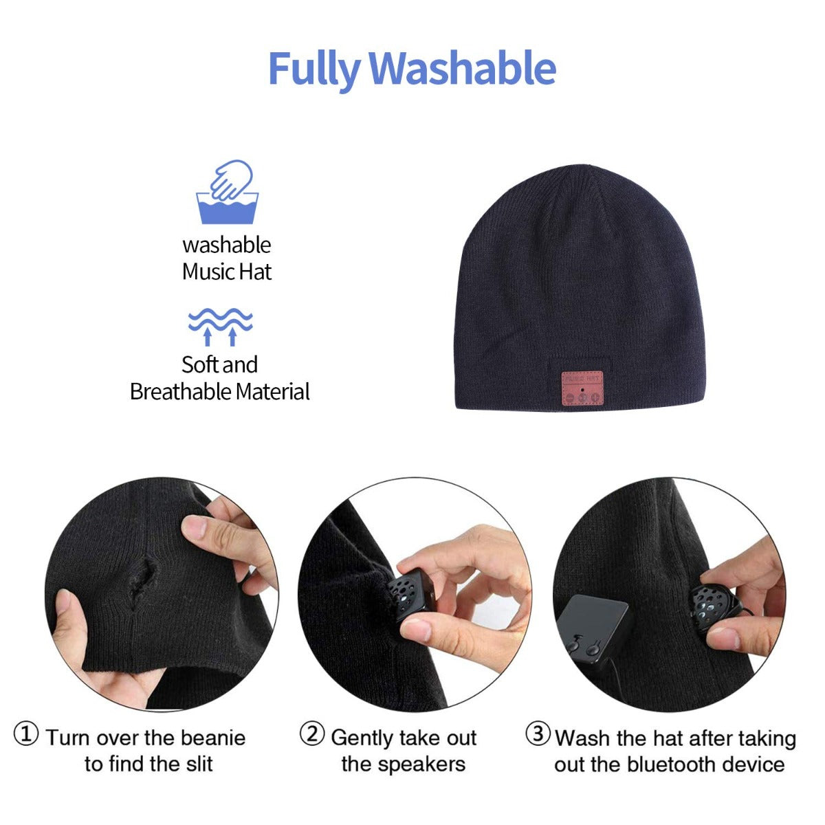 Wireless BT Earmuffs Woolen Hat