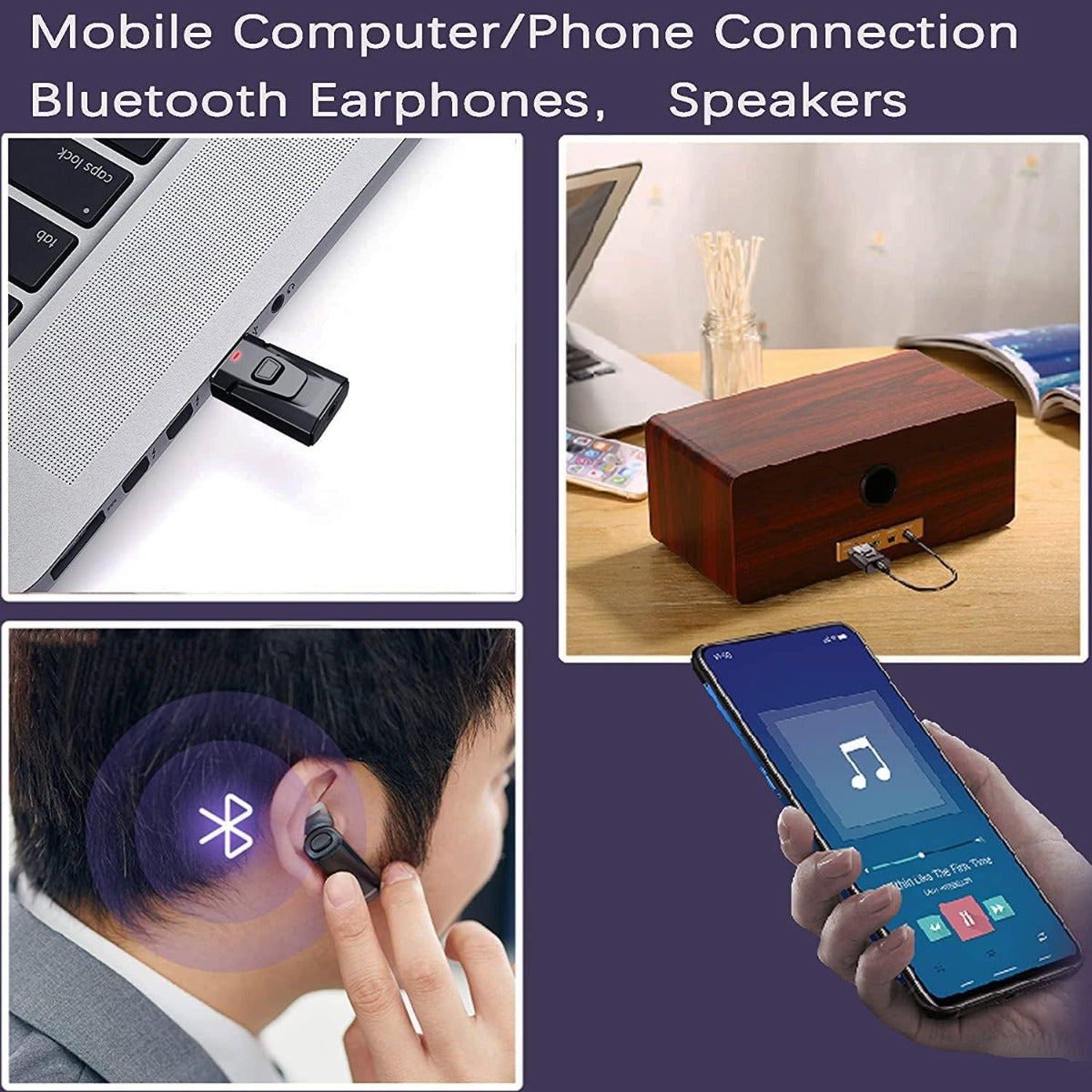 4-in-1 Wireless Stereo Audio Transmitter Receiver Adapter