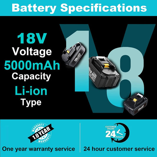 18V 5.0Ah Replacement Battery for Cordless Power Tools