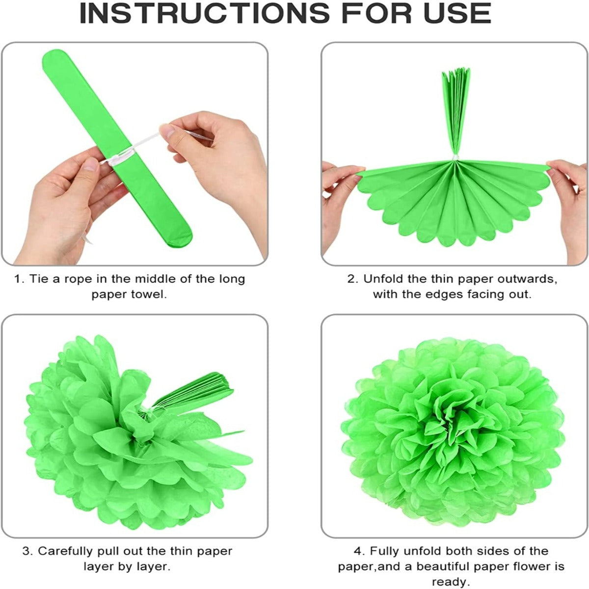 Rainbow Hanging Tissue Paper Pom Poms