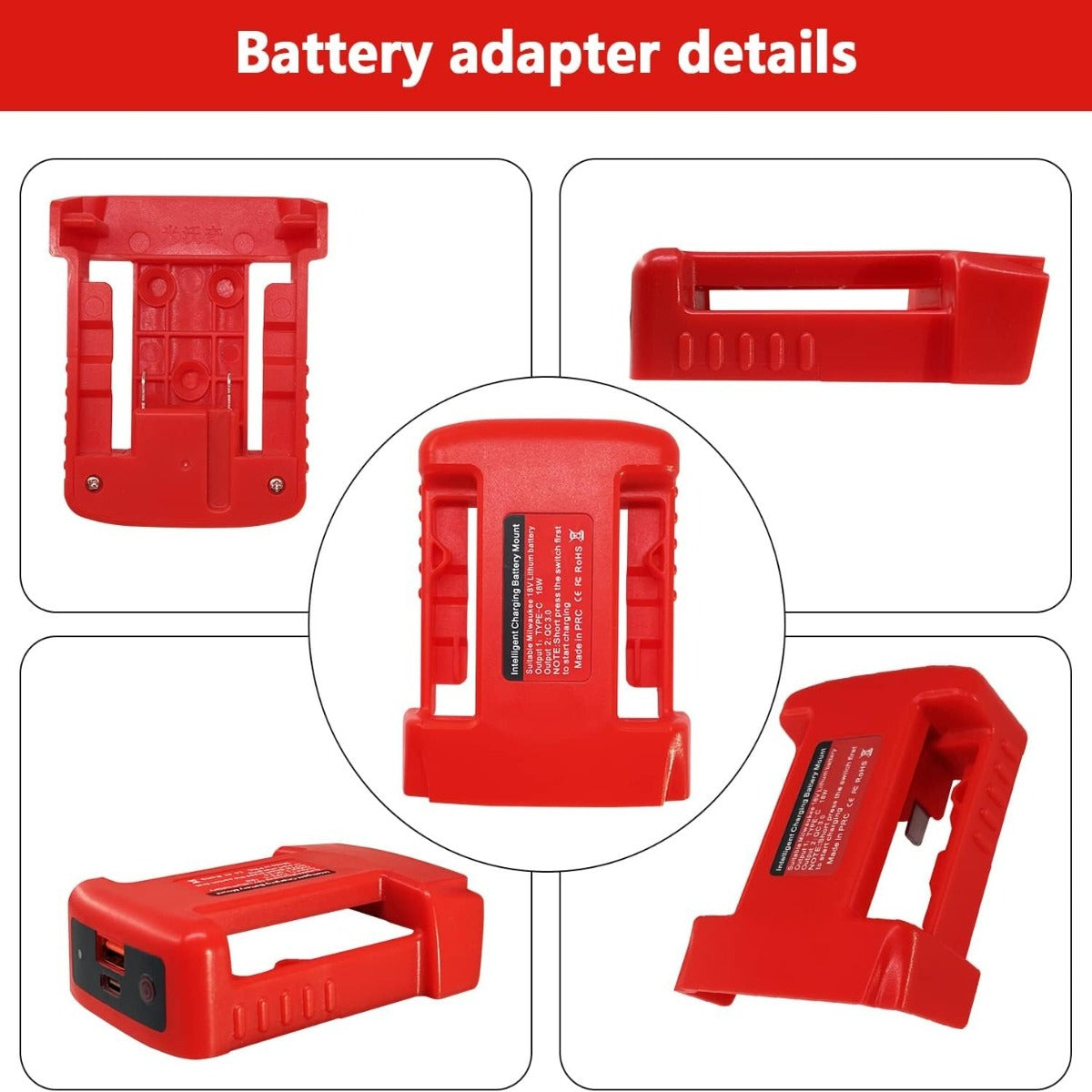USB Charger Adapter for 18V Power Tool Batteries