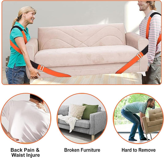 2-Person Shoulder Moving and Lifting Straps for Furniture