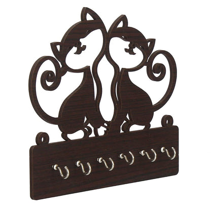 Wooden Cat Design Key Holder Hanger