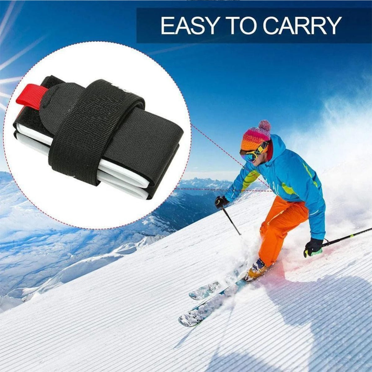 Adjustable Ski Carrier Strap with Cushioned Shoulder Holder