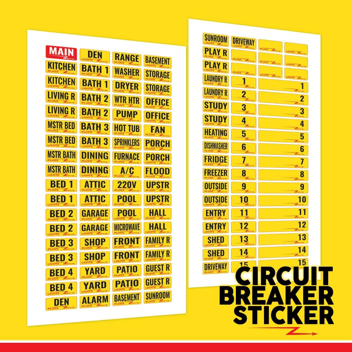 129 Circuit Breaker Box Labels